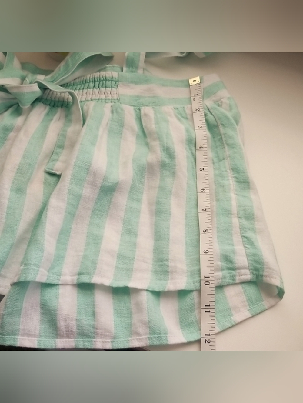 Stoney Clover Lane x Target Mint Green White Striped Linen Blend Crop Tank Top - Picture 12 of 12